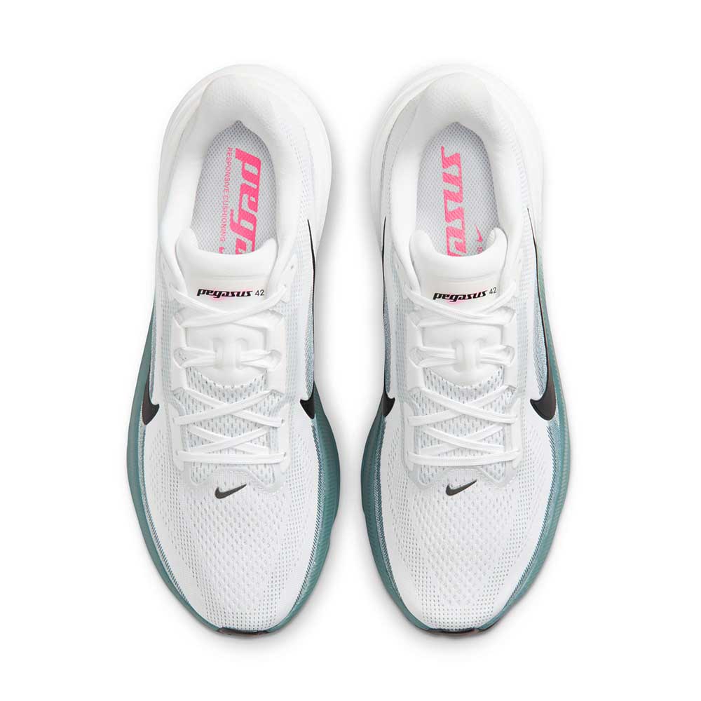 Men's Pegasus 42 Running Shoe - White/Black/Mineral Slate/Hyper Pink - Regular (D)