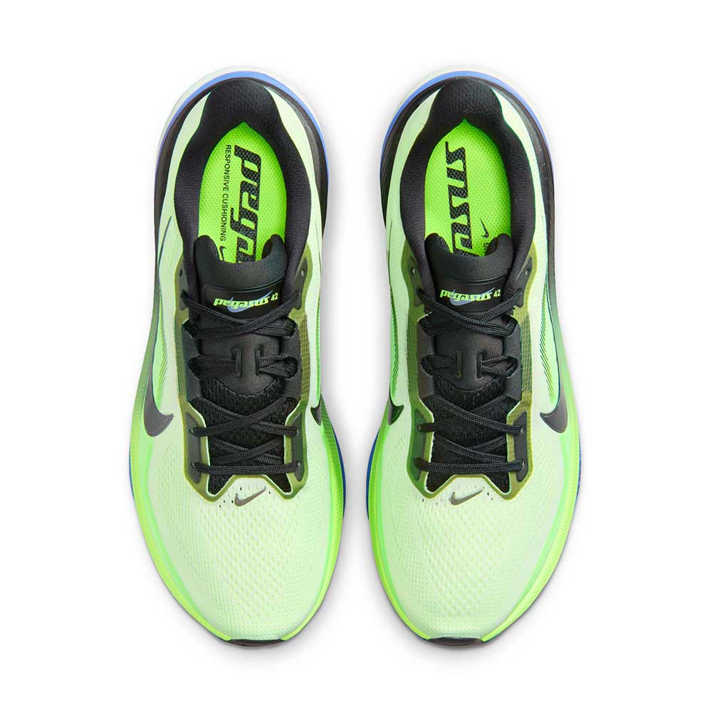 Men's Pegasus 42 Running Shoe - Volt Tint/Black Spruce/Sapphire - Regular (D)