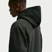 Men's Nike Solo Swoosh Fleece Pullover Hoodie - Black Spruce/White