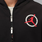 Men's Jordan Flight Club Fleece Full-Zip Knit Hoodie - Black