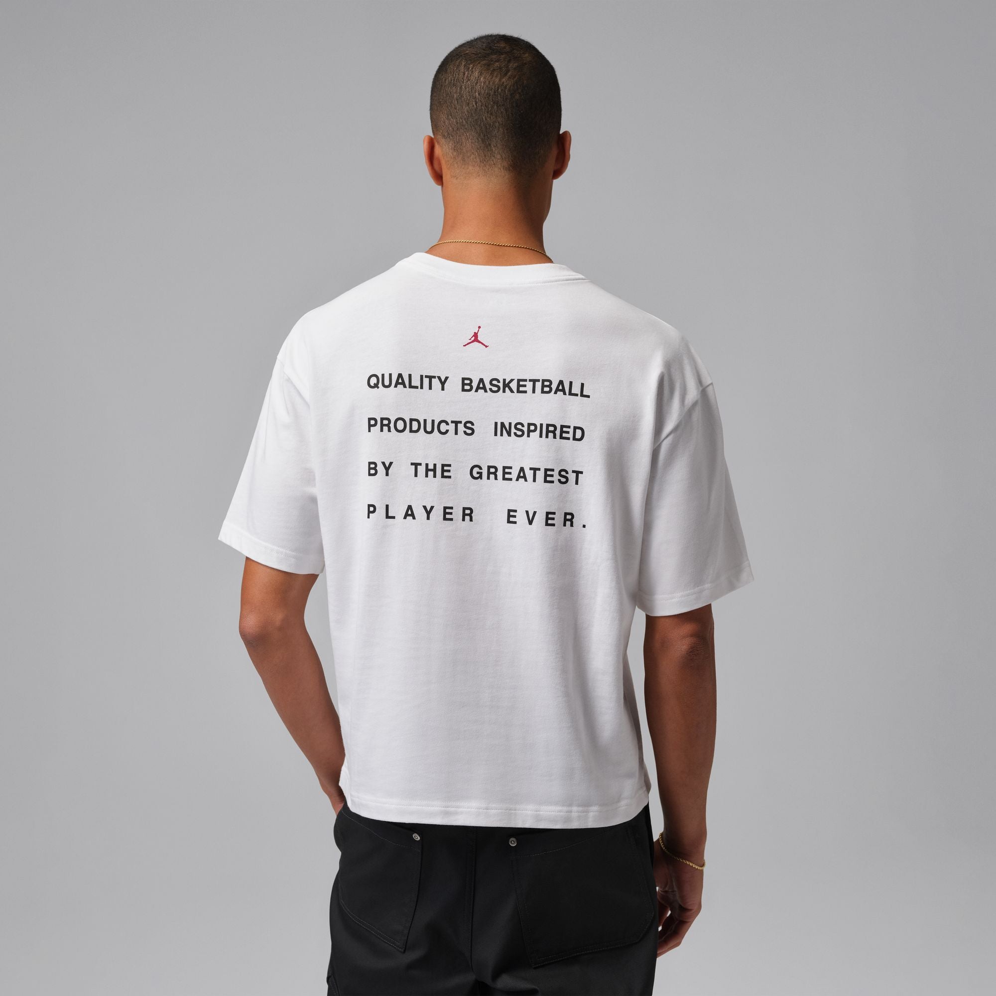 Men's Jordan Flight Script T-Shirt - White/Gym Red