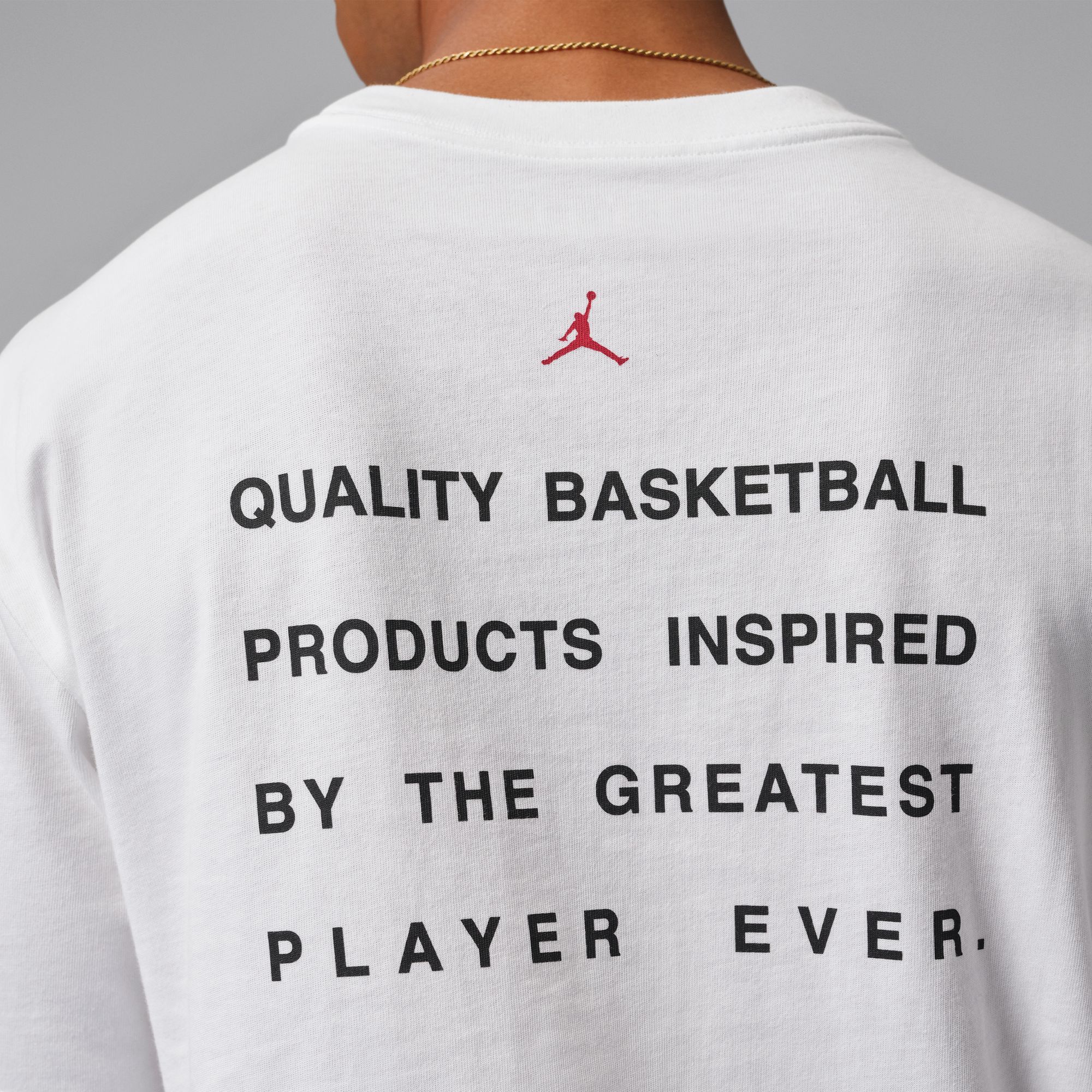 Men's Jordan Flight Script T-Shirt - White/Gym Red