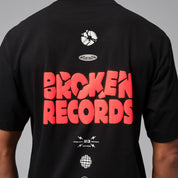 Men's Jordan Broken Records Graphic T-Shirt - Black/Infrared 23