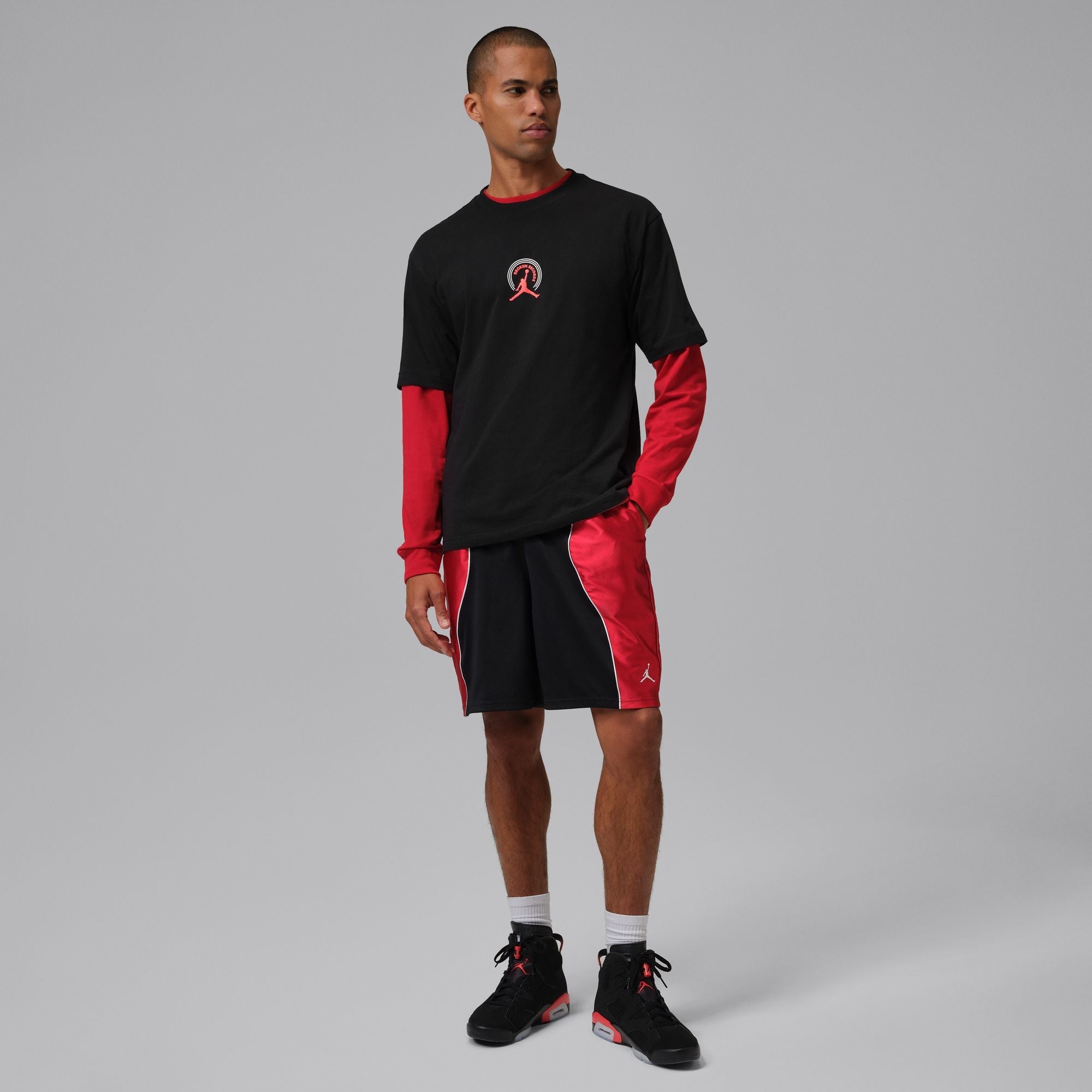 Men's Jordan Broken Records Graphic T-Shirt - Black/Infrared 23
