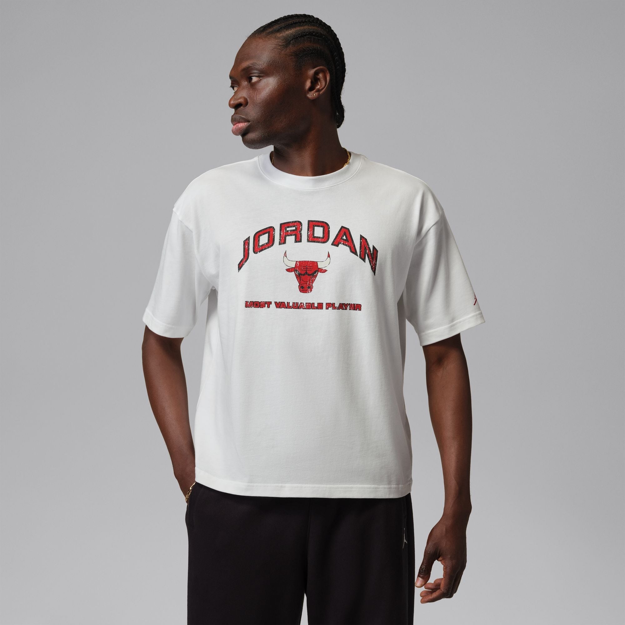 Men's Jordan Flight Essentials Boxy Graphic T-Shirt - White/University Red