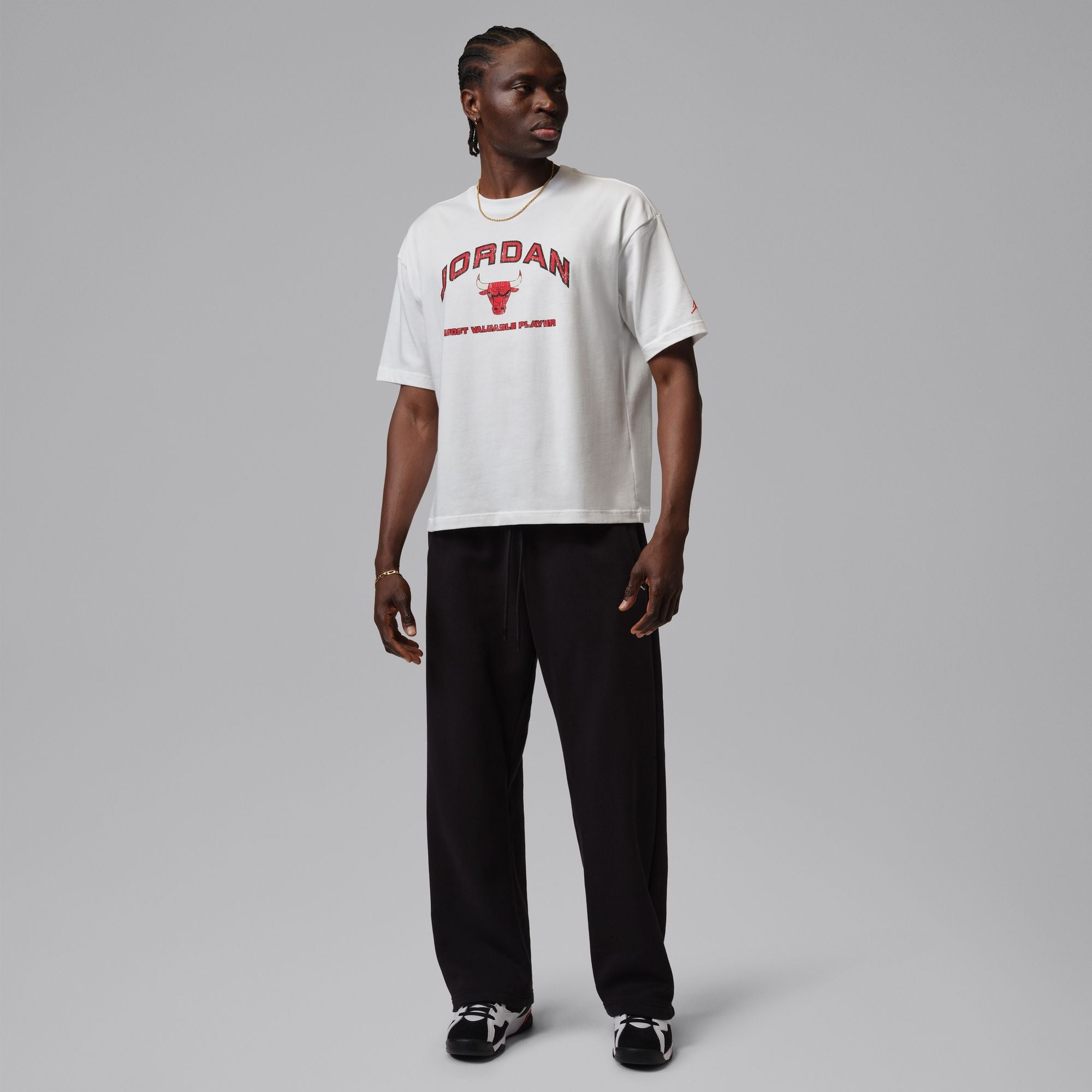 Men's Jordan Flight Essentials Boxy Graphic T-Shirt - White/University Red