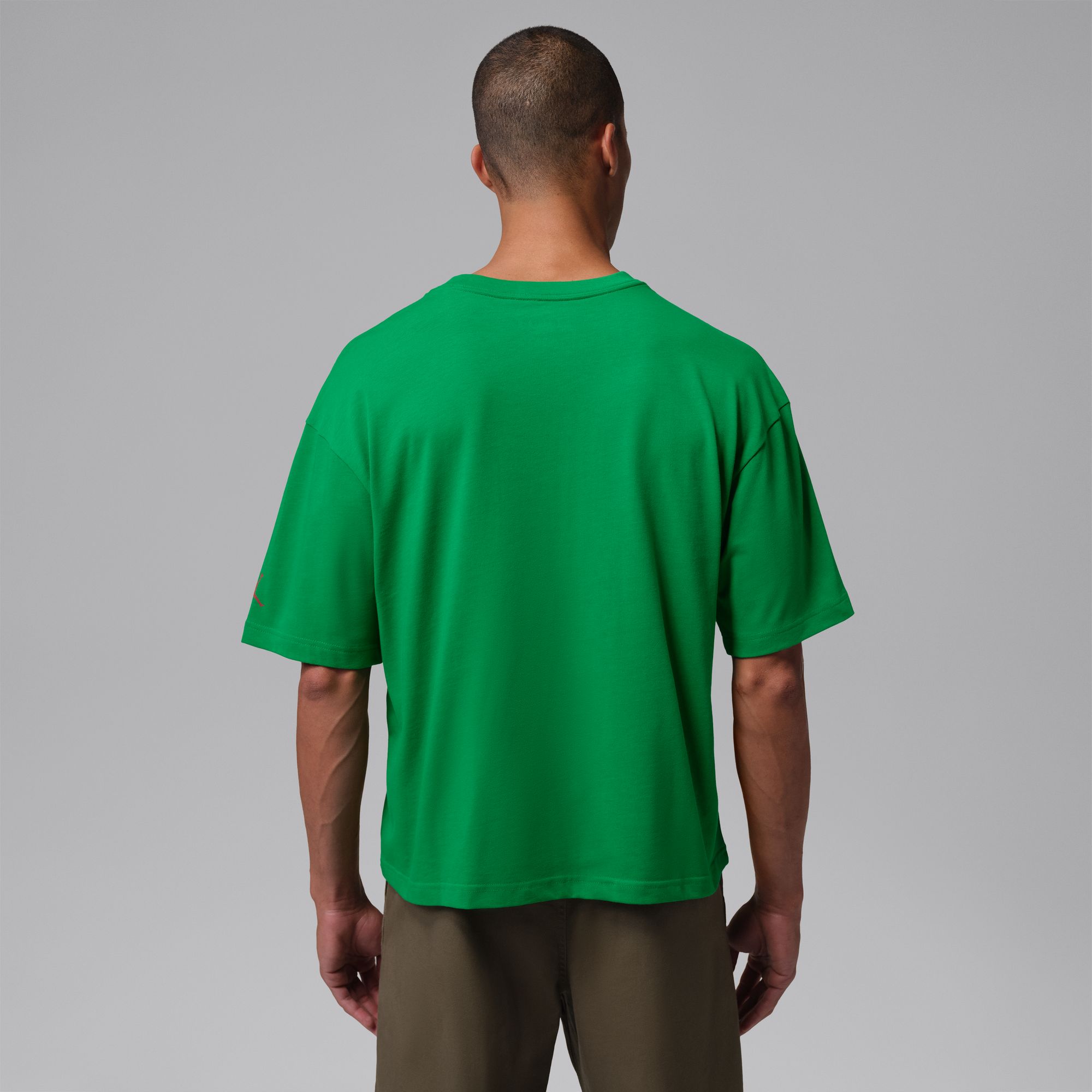 Men's Nike Jordan Flight Essentials Boxy Graphic T-Shirt - Lucky Green/University Red