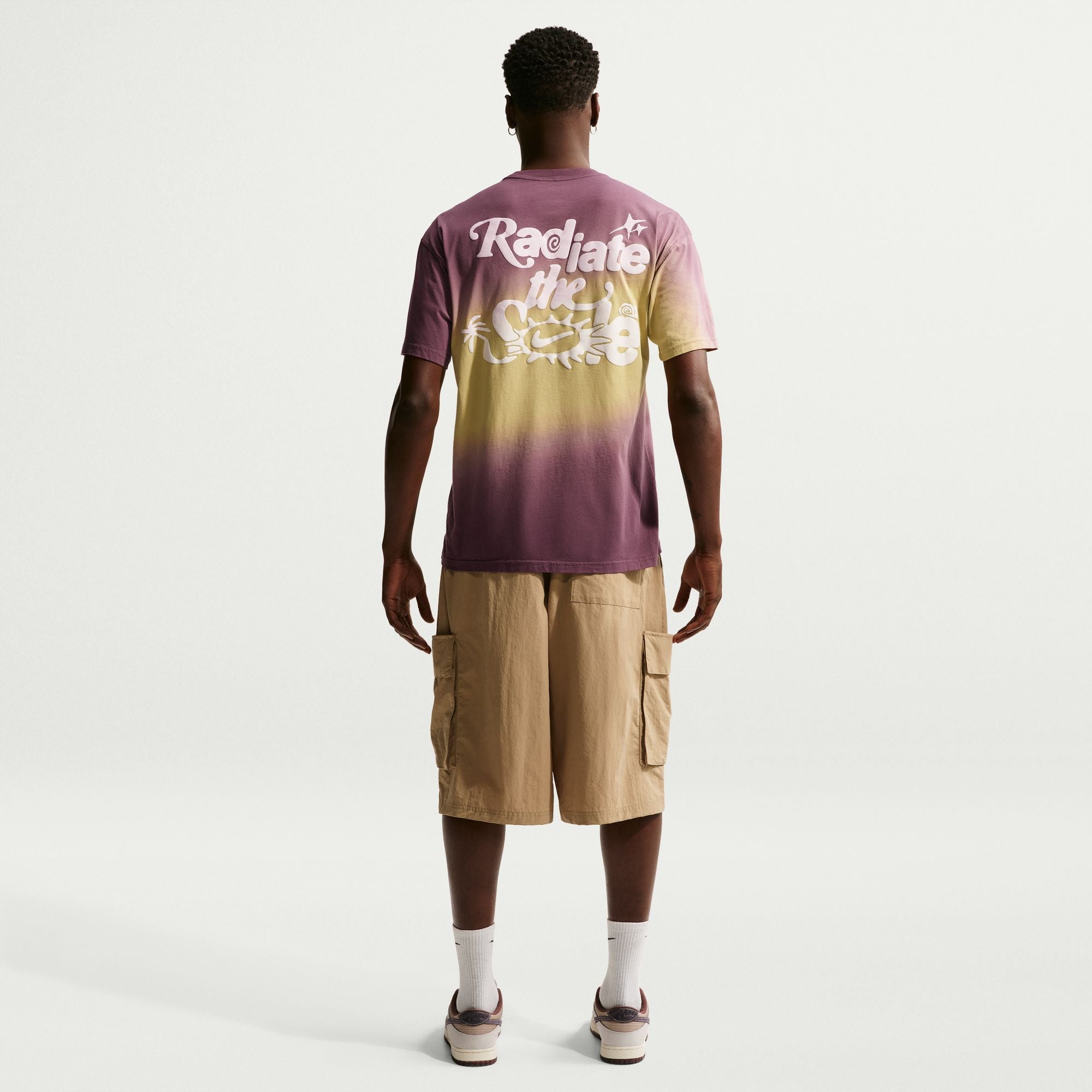 Men's Nike Sportswear Lifestyle Dunk Dip Dye T-Shirt - Buff Gold/Tattoo