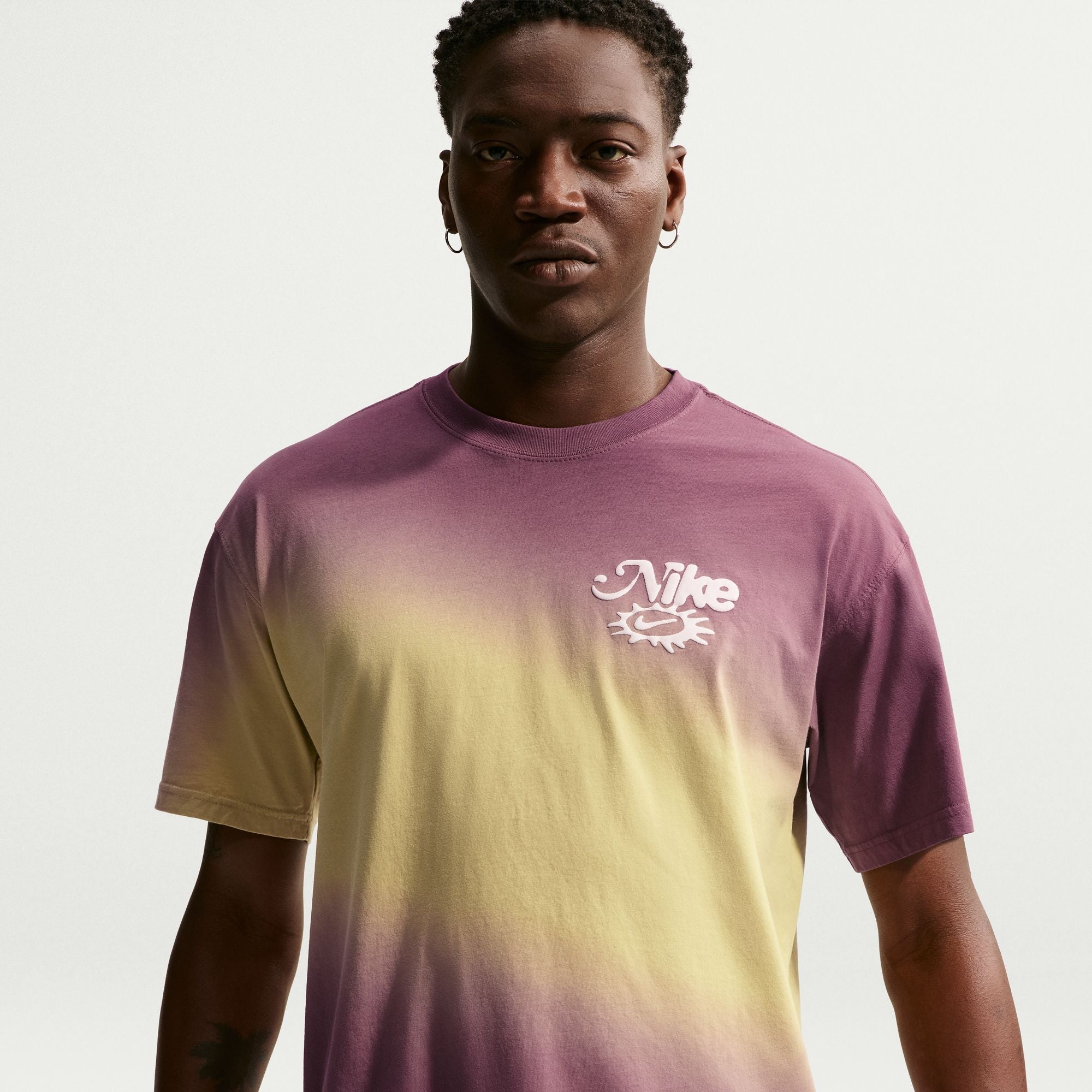 Men's Nike Sportswear Lifestyle Dunk Dip Dye T-Shirt - Buff Gold/Tattoo