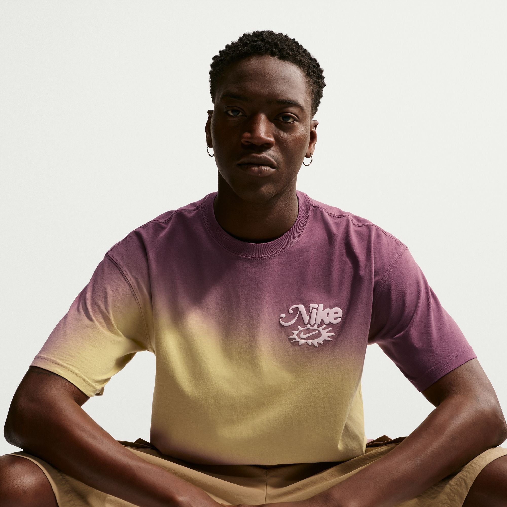 Men's Nike Sportswear Lifestyle Dunk Dip Dye T-Shirt - Buff Gold/Tattoo