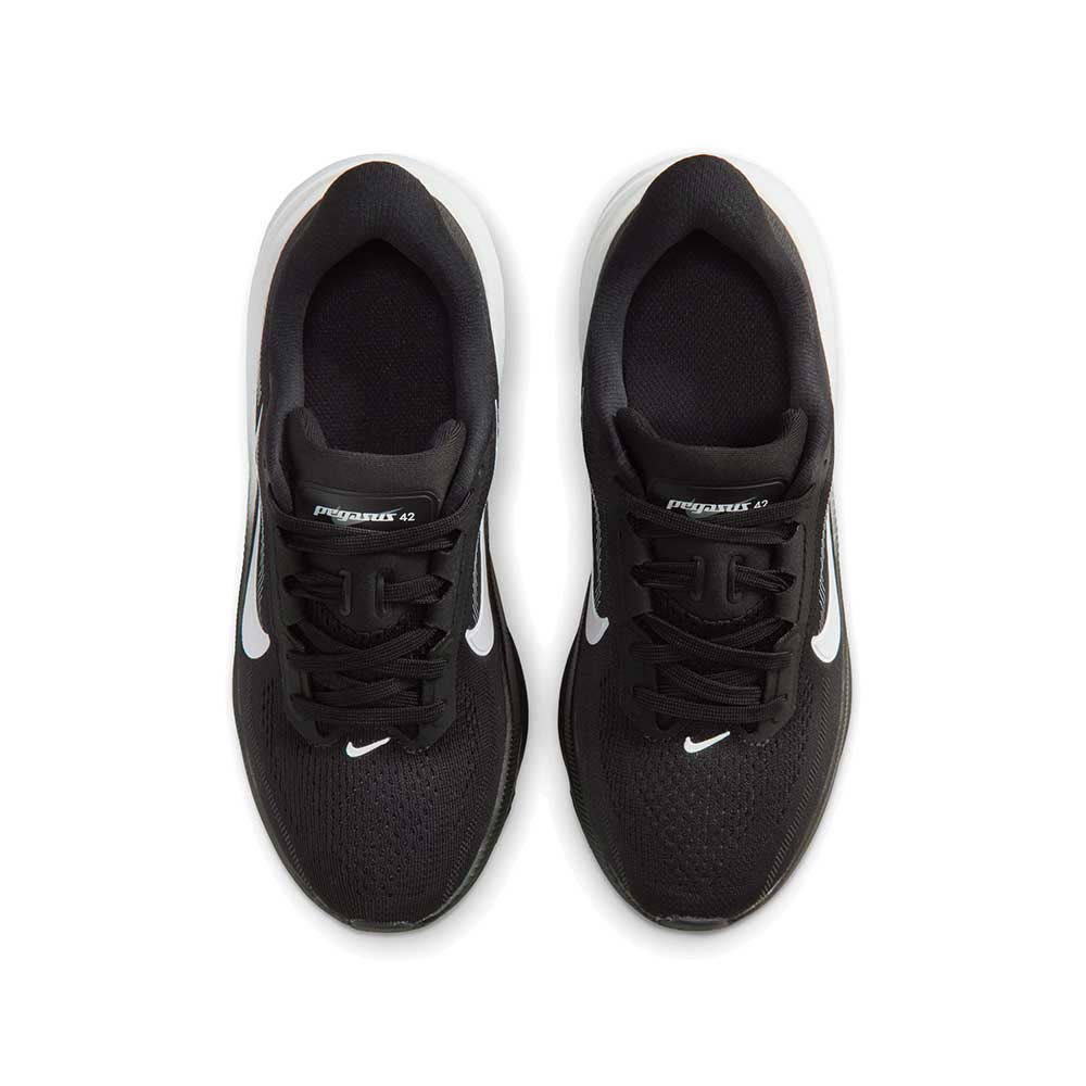 Youth Nike Pegasus 42 Running Shoe - Black/White/Photon Dust - Regular (D)