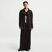 Women's Nike Sportswear Oversized Satin Long-Sleeve Top - Black/Sail