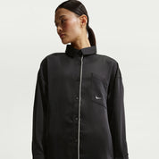 Women's Nike Sportswear Oversized Satin Long-Sleeve Top - Black/Sail
