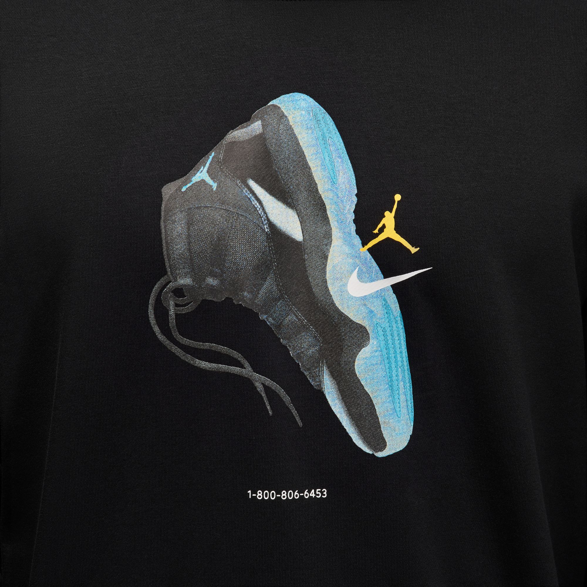 Men's Jordan Brooklyn Fleece Crewneck Sweatshirt - Black/Gamma Blue