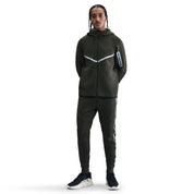 Men's Nike Tech Full-Zip Fleece Windrunner Jacket with Reflective Design Accents - Sequoia/Black