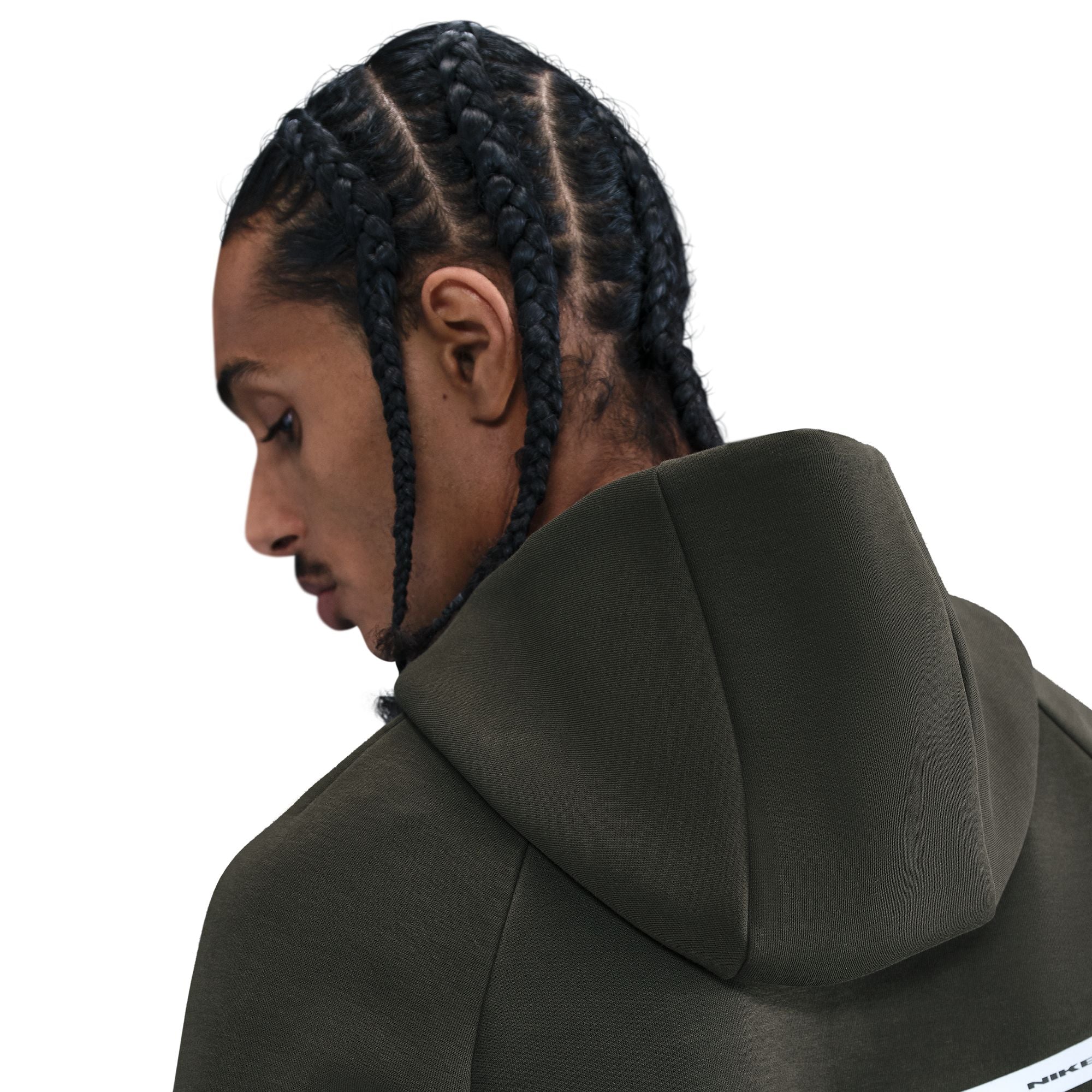 Men's Nike Tech Full-Zip Fleece Windrunner Jacket with Reflective Design Accents - Sequoia/Black