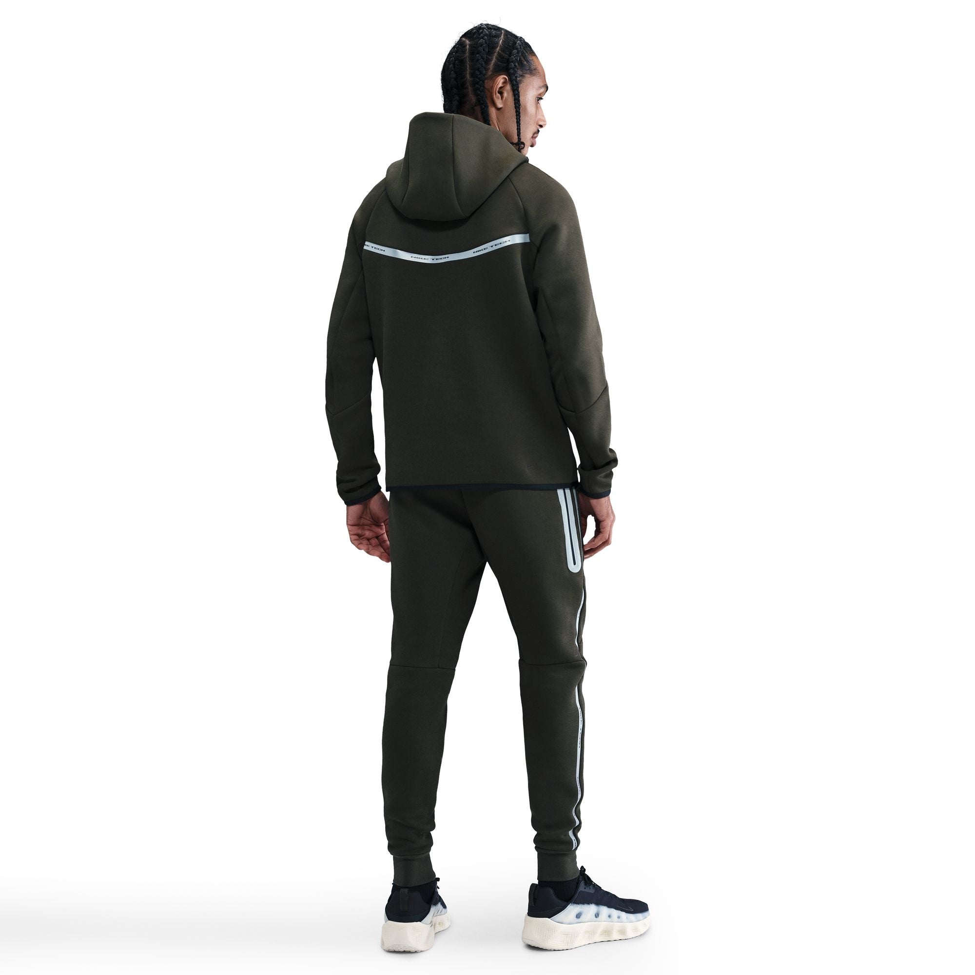 Men's Nike Tech Fleece Joggers with Reflective Accents - Sequoia/Black