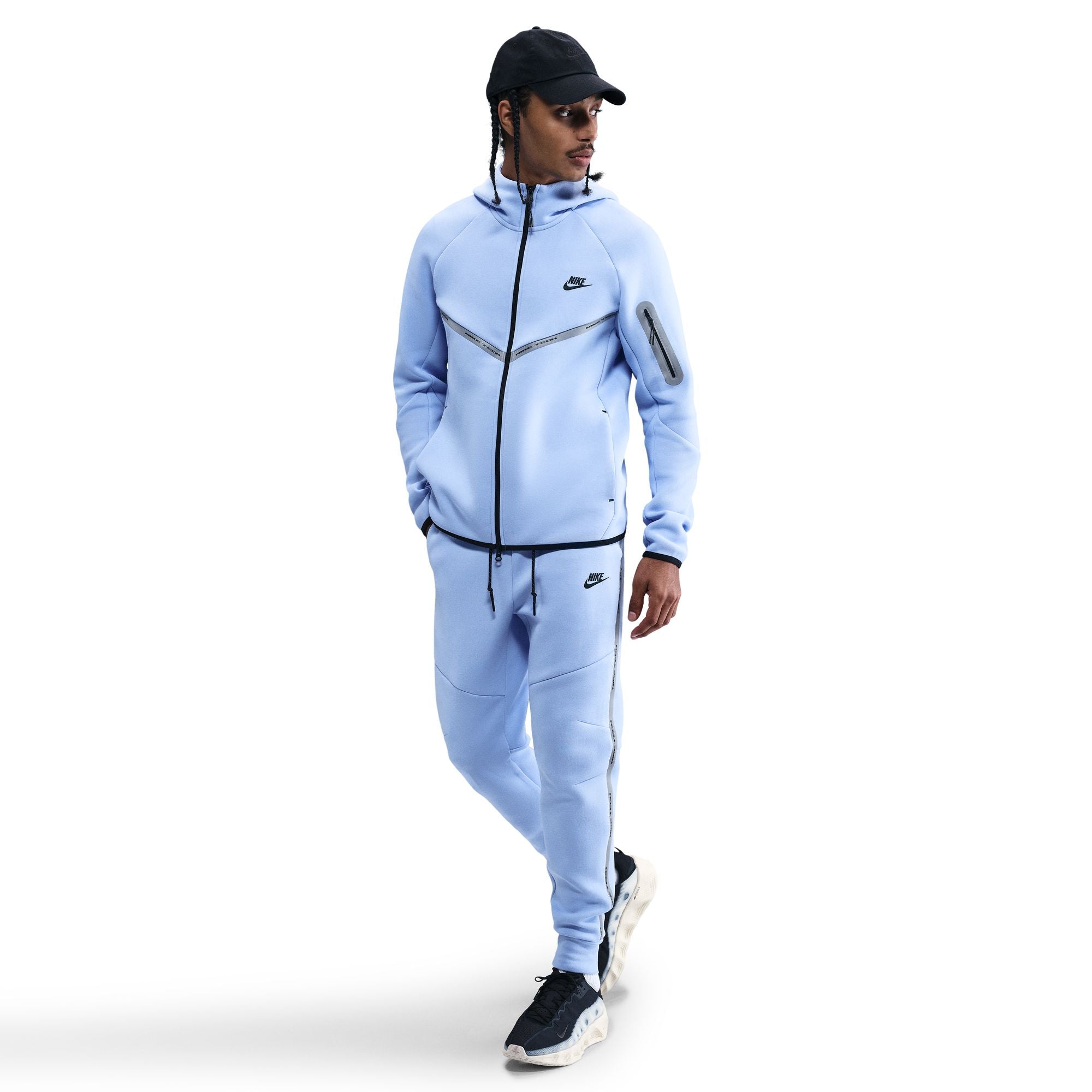 Men's Nike Tech Fleece Joggers with Reflective Accents - Aluminium/Black