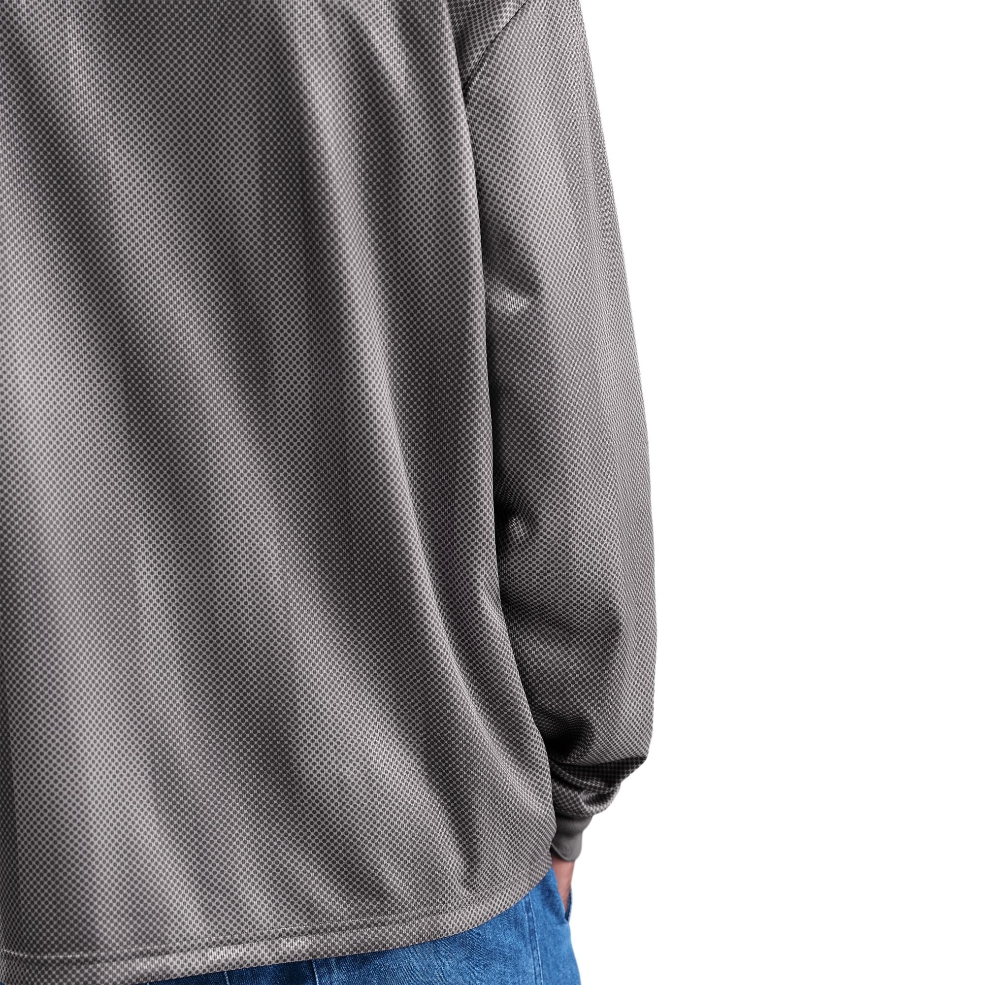 Men's Nike Dri-FIT Combine Performance Long-Sleeve Jersey T-Shirt - College Grey/Flat Pewter/University Red