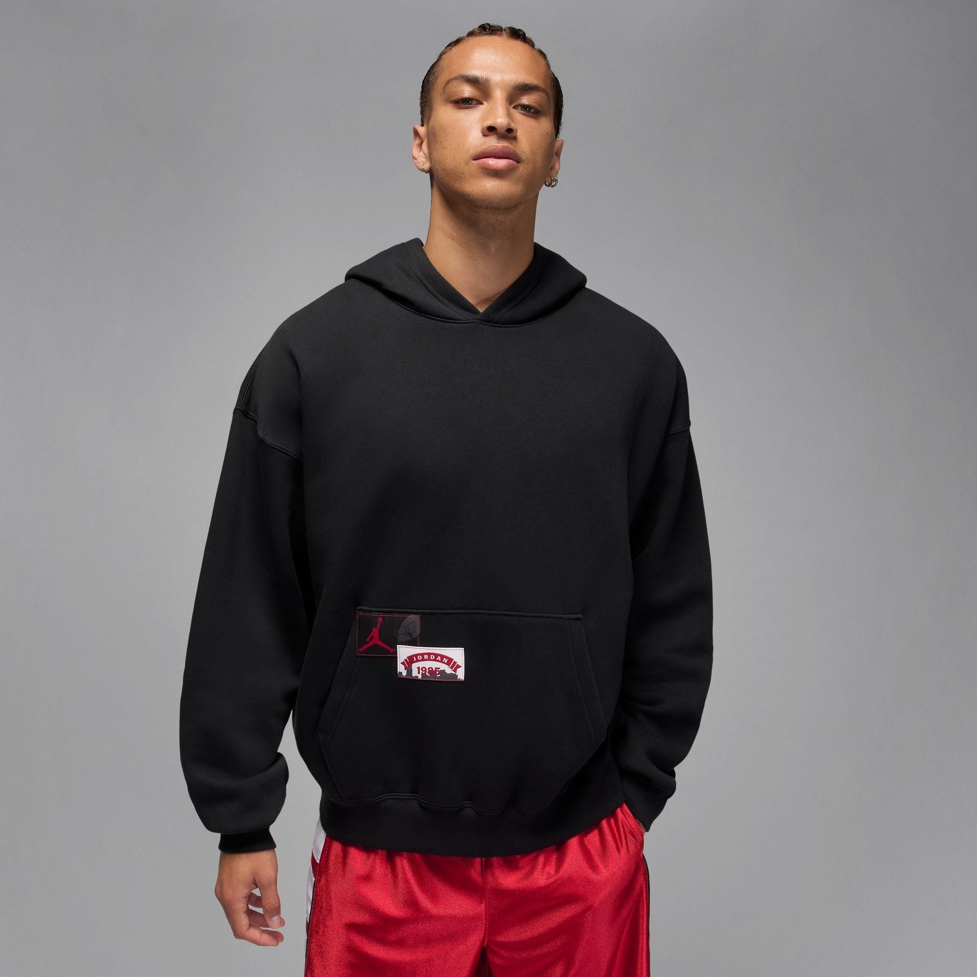 Men's Jordan Brooklyn Oversized Pullover Hoodie - Black
