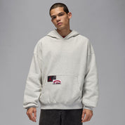 Mens Jordan Brooklyn Oversized Pullover Fleece Hoodie - Grey