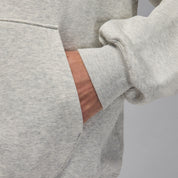 Mens Jordan Brooklyn Oversized Pullover Fleece Hoodie - Grey