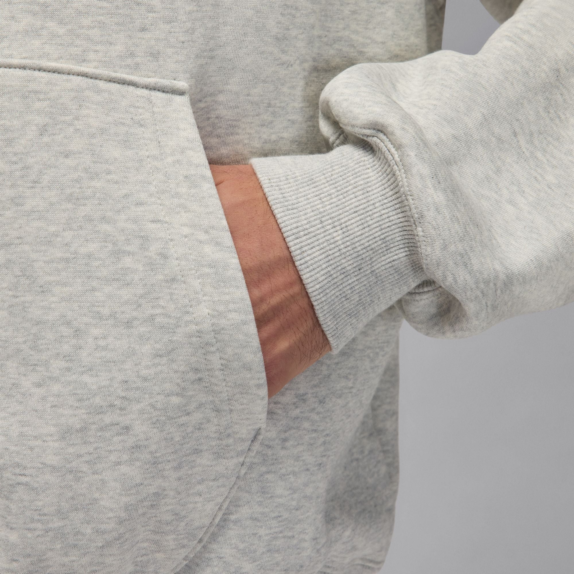 Mens Jordan Brooklyn Oversized Pullover Fleece Hoodie - Grey