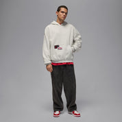 Mens Jordan Brooklyn Oversized Pullover Fleece Hoodie - Grey