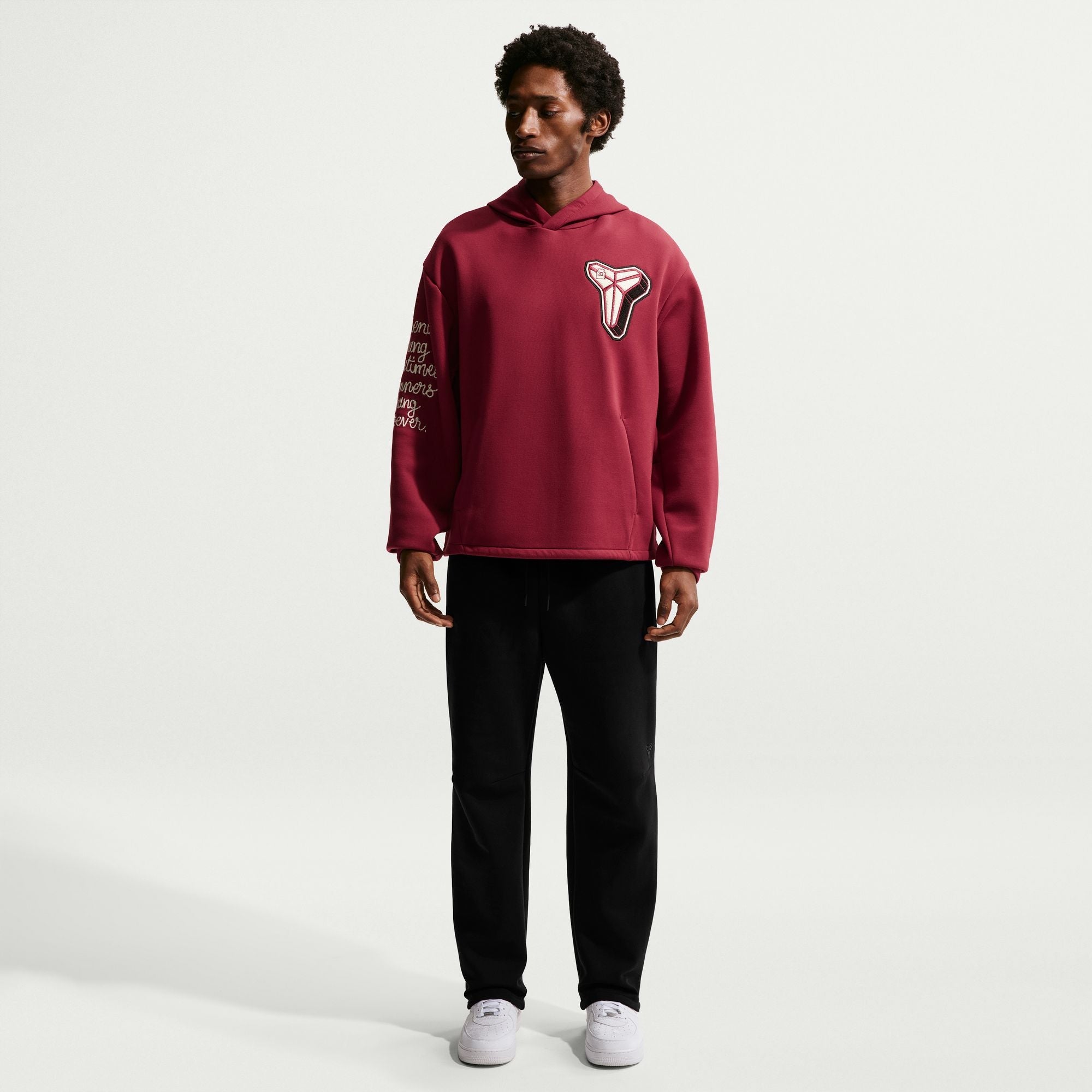 Men's Kobe Dri-FIT Fleece Pullover Basketball Hoodie - Team Red/Coconut Milk
