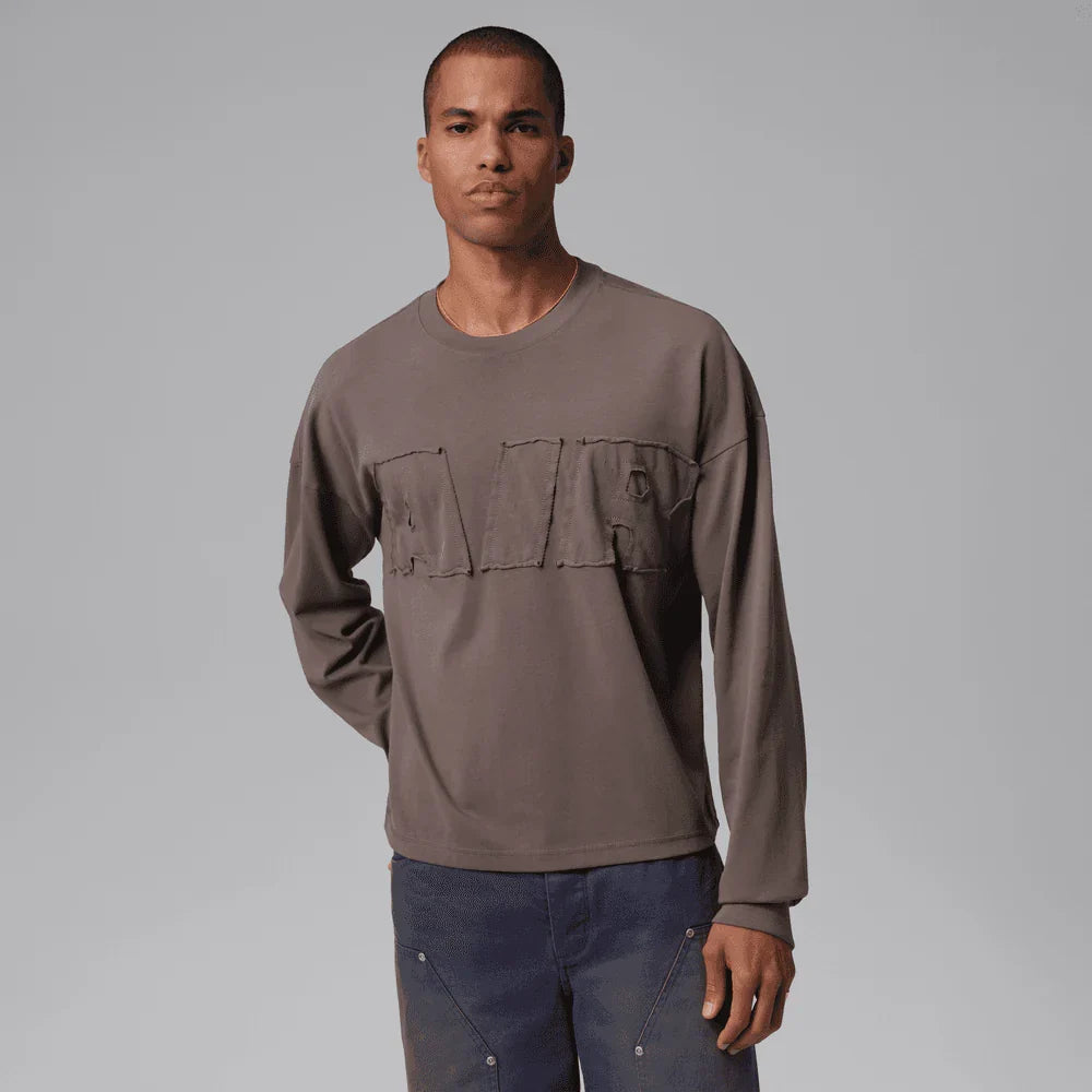 Men's Air Jordan M J Oversized Long Sleeve Tee - Cave Stone