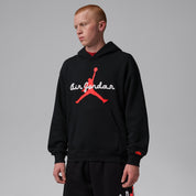 Men's Jordan Brooklyn Fleece Pullover Hoodie - Black/Infrared 23