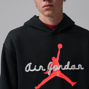Men's Jordan Brooklyn Fleece Pullover Hoodie - Black/Infrared 23
