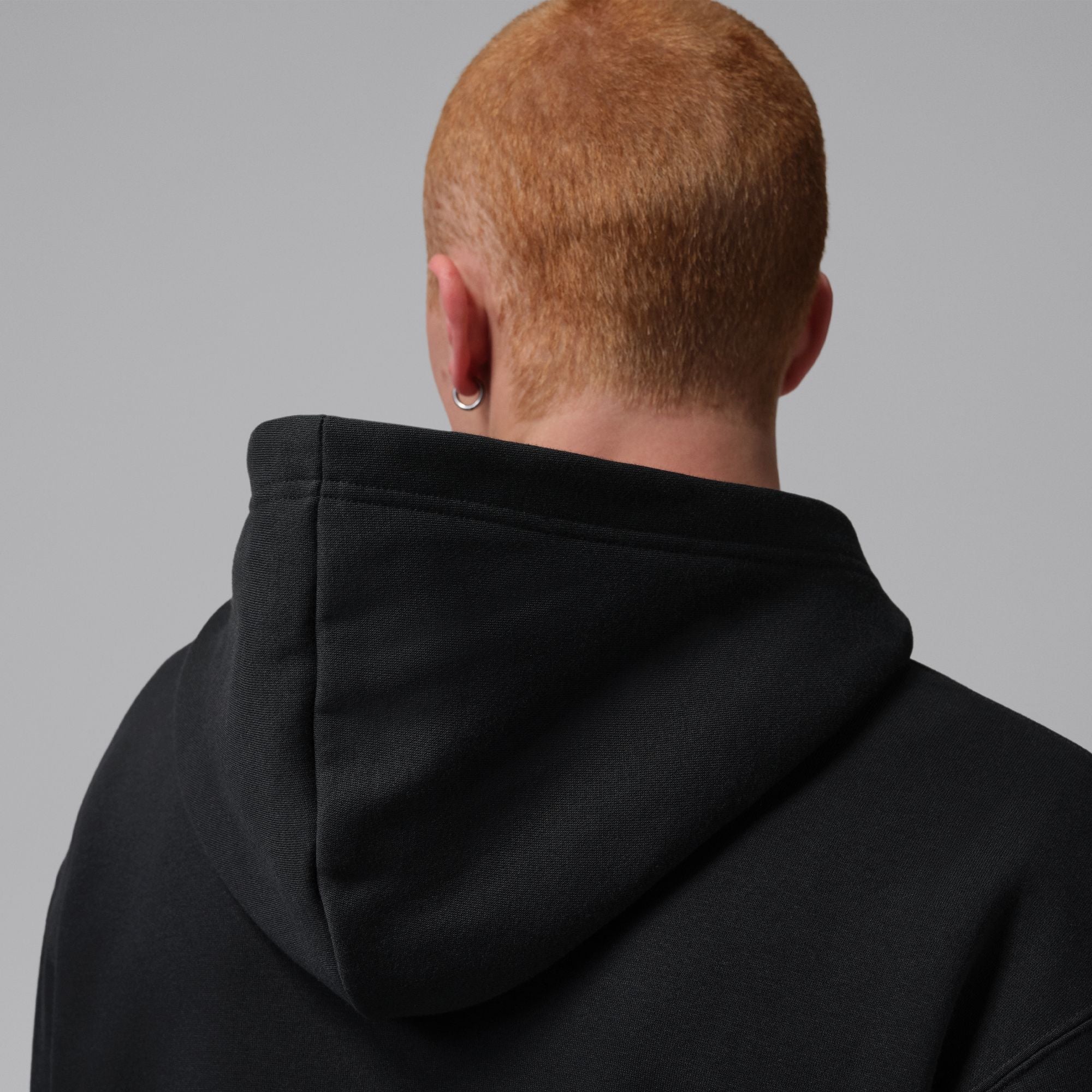 Men's Jordan Brooklyn Fleece Pullover Hoodie - Black/Infrared 23