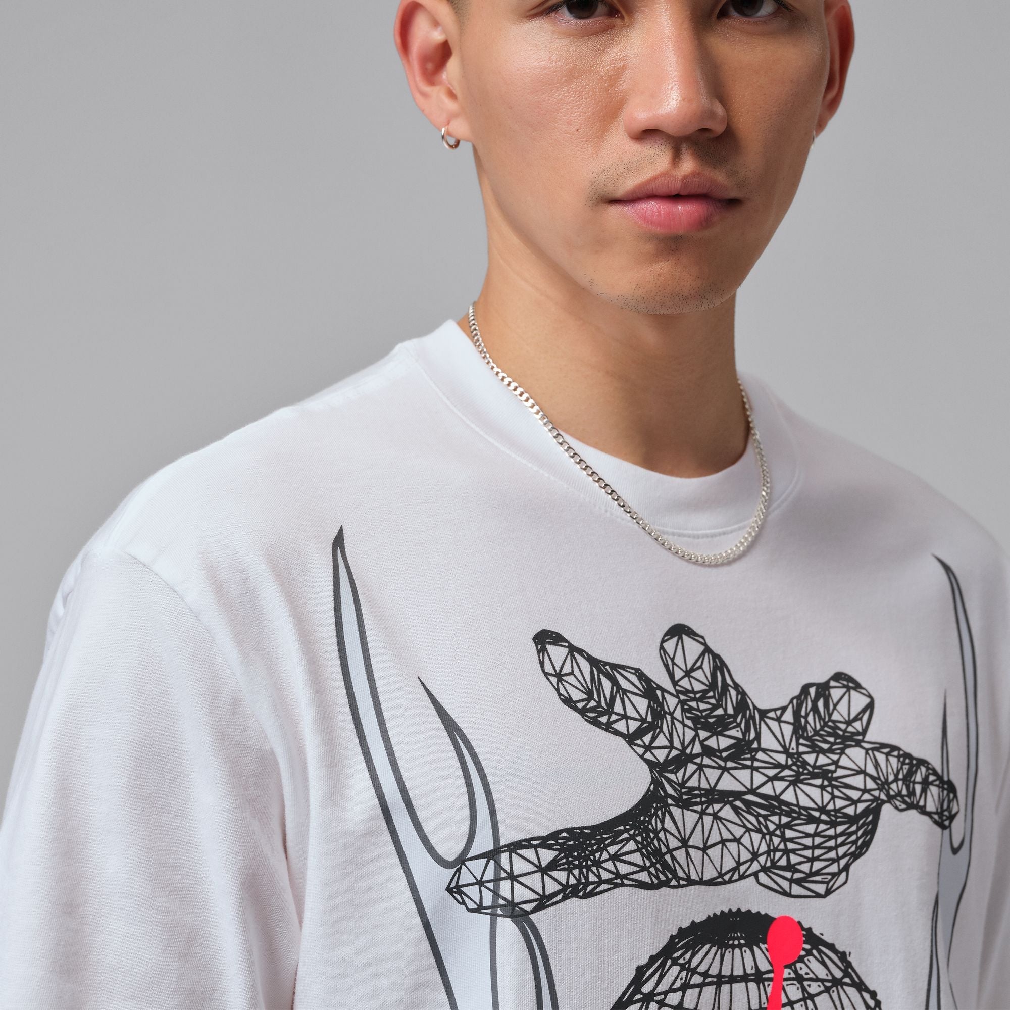 Men's Jordan Hands Graphic T-Shirt - White/Infrared 23
