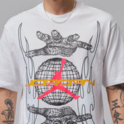 Men's Jordan Hands Graphic T-Shirt - White/Infrared 23