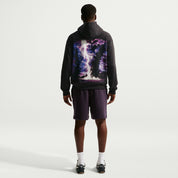 Men's Nike Solo Swoosh Lightning Graphic Fleece Pullover Hoodie - Off Noir