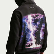 Men's Nike Solo Swoosh Lightning Graphic Fleece Pullover Hoodie - Off Noir