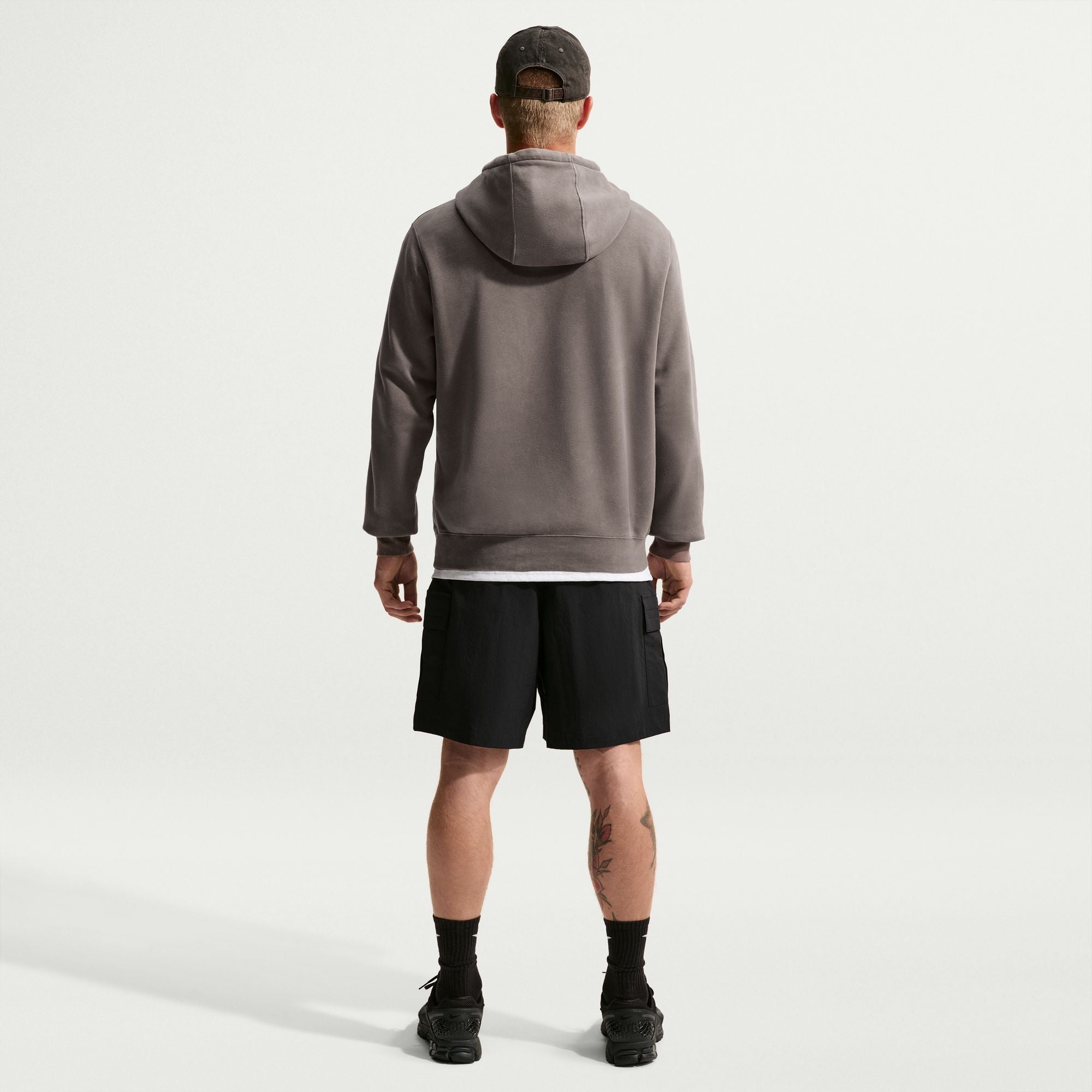 Men's Nike Sportswear Club Washed Fleece Hoodie - Cave Stone