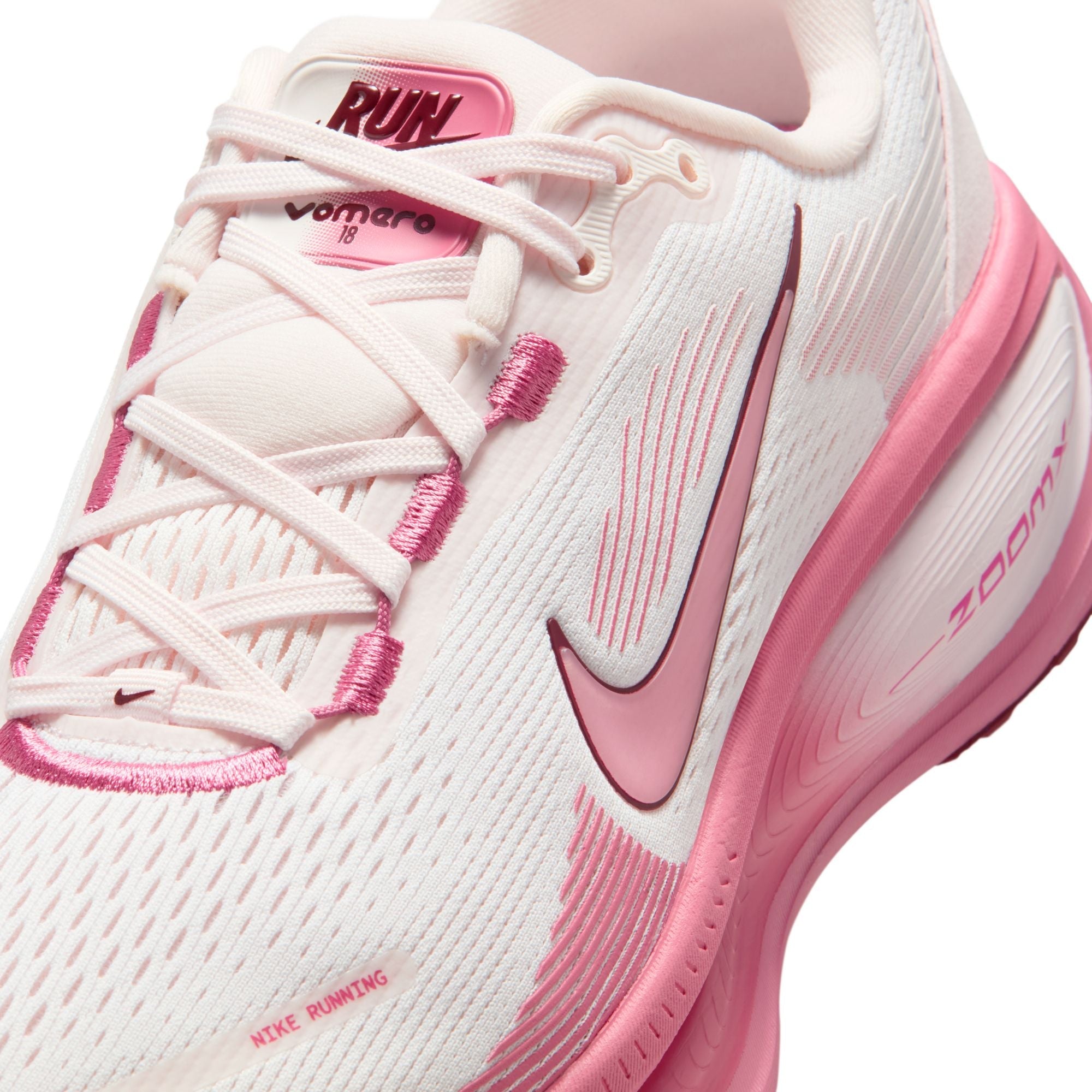 Women's Vomero 18 (100 - White/Peony-Pearl Pink-Team Red)
