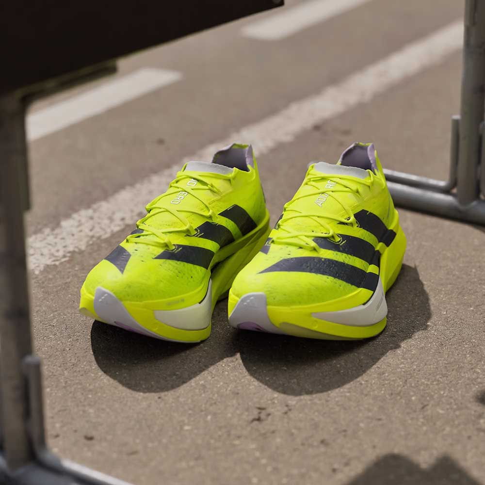 Adizero Prime X3 Strung Running Shoe - Solar Yellow/Solar Yellow/Solar Yellow - Regular (D)
