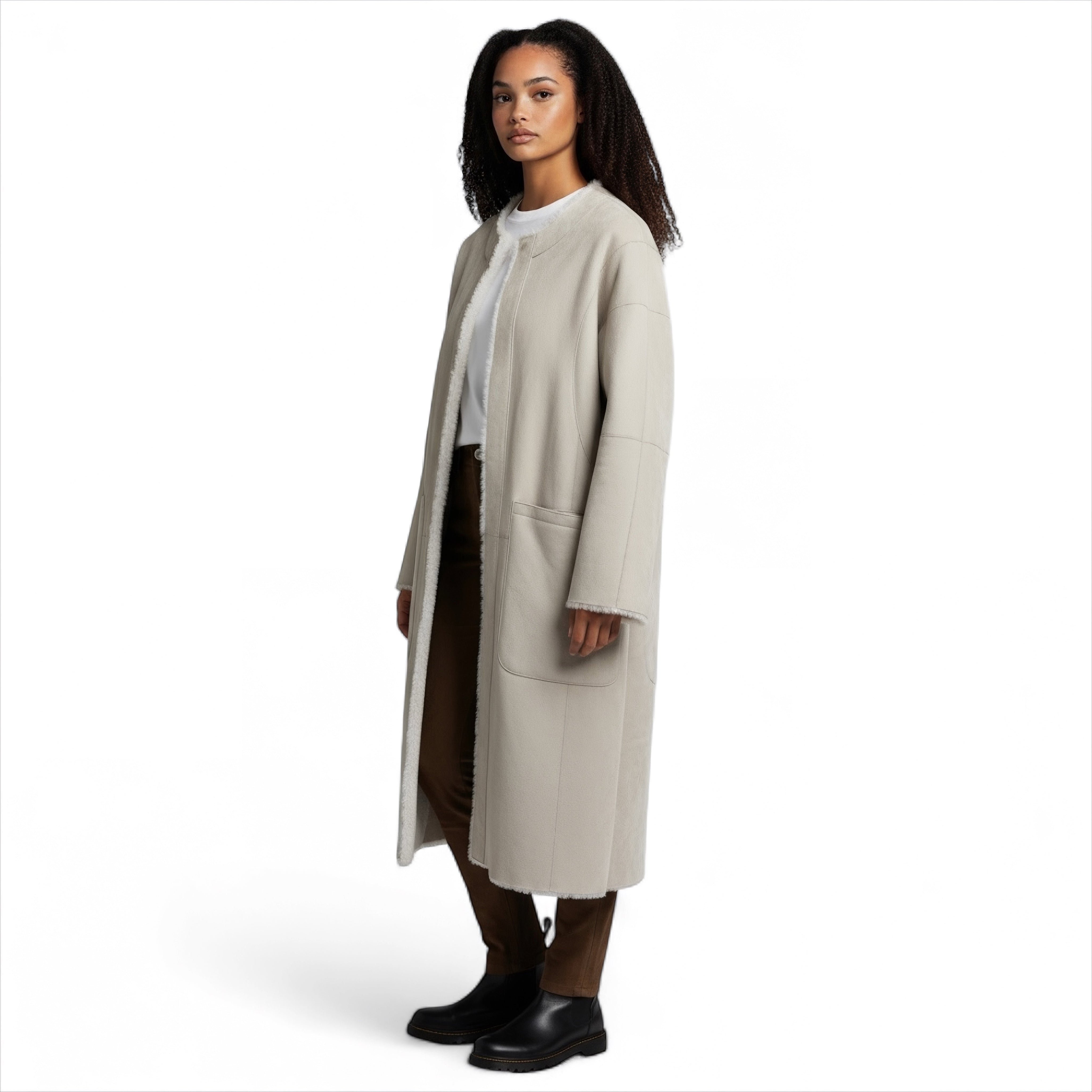 UGG Remy Reversible Shearling Mushroom Coat - Women's