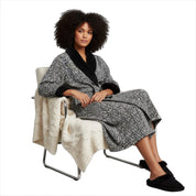 UGG Duffield II Black Grey Micro Leopard Robe - Women's