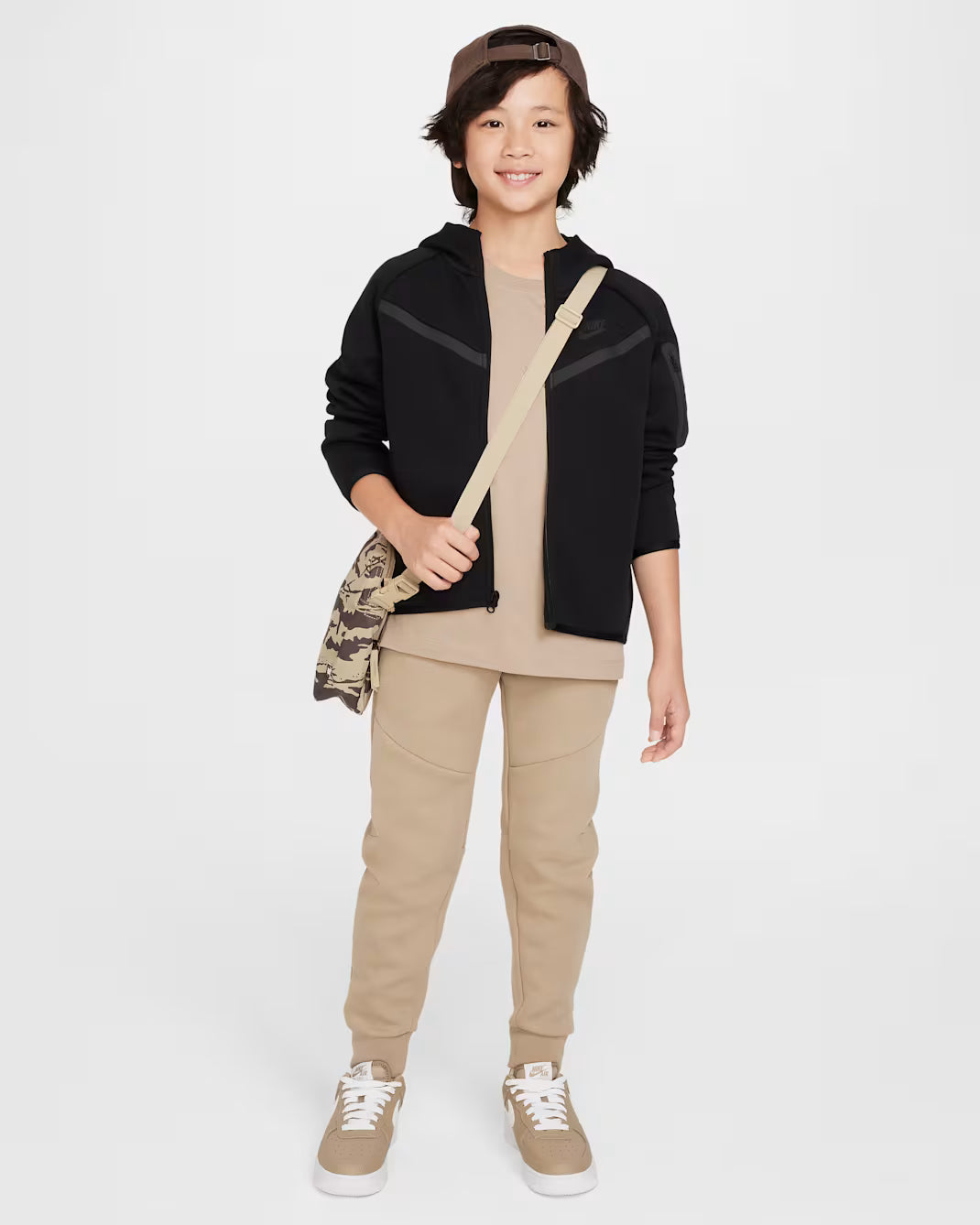 Big Kid's Nike Tech Fleece Joggers Khaki/Black/Black FB8002-247