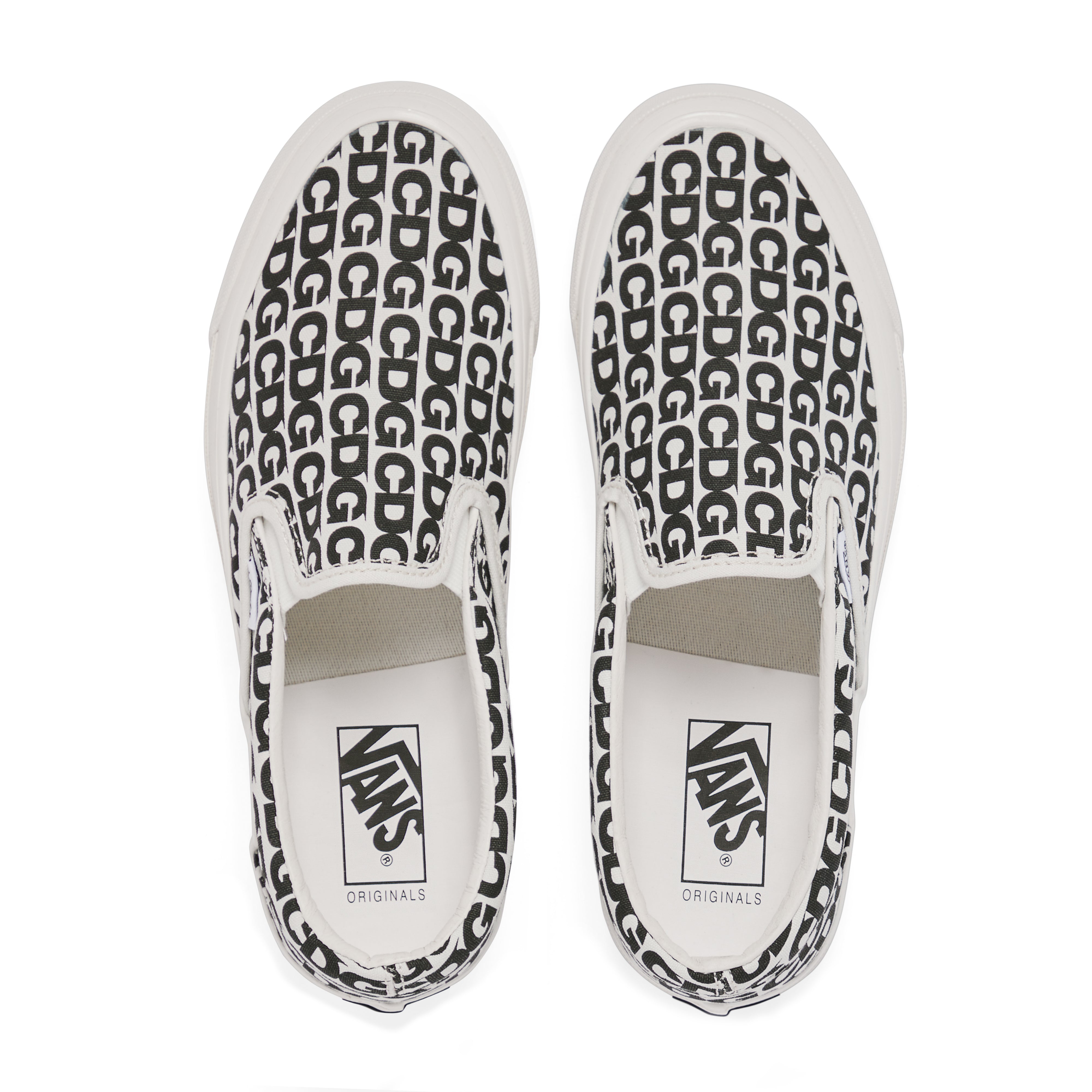 CDG - Men's Vans Slip-On Sneakers - (White)