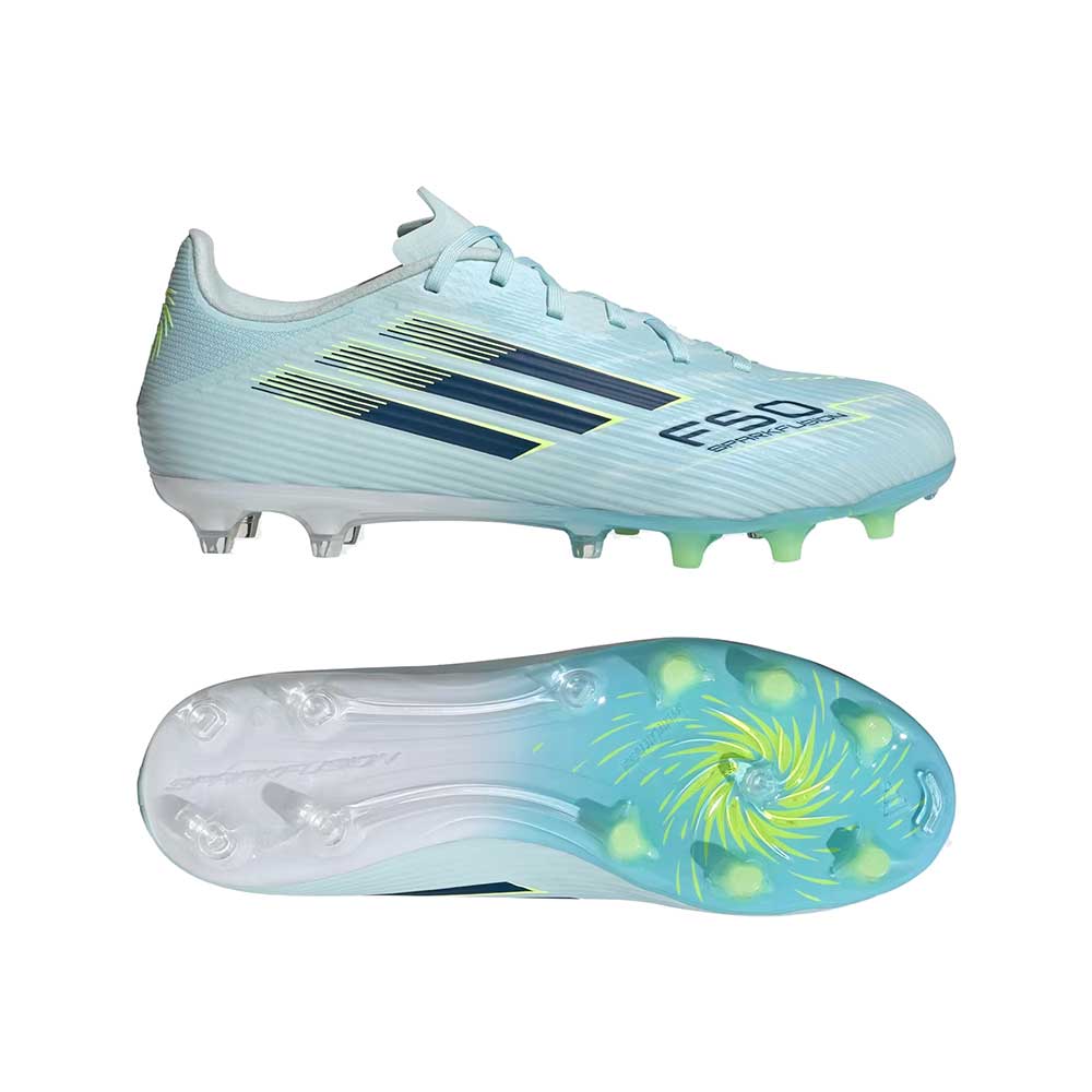 Women's F50 Spark Fusion League FG/AG Soccer Cleat - Alm Blue/Dupe/Hireye - Regular (B)