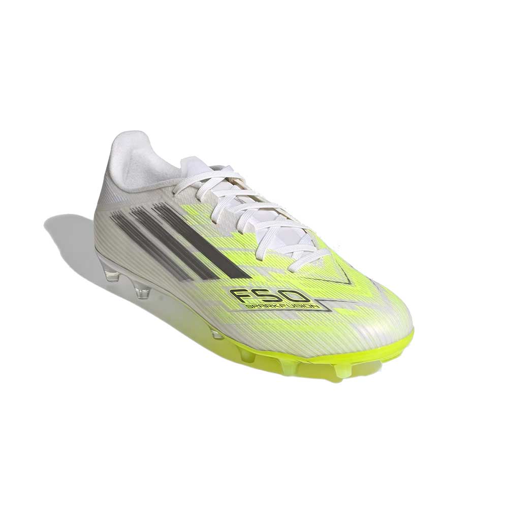 Women's F50 Spark Fusion League FG/AG Soccer Cleat - Footwear White/Iron Met/Hireye - Regular (B)