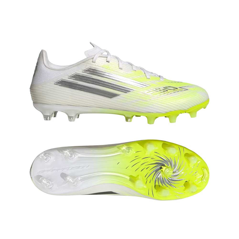 Women's F50 Spark Fusion League FG/AG Soccer Cleat - Footwear White/Iron Met/Hireye - Regular (B)