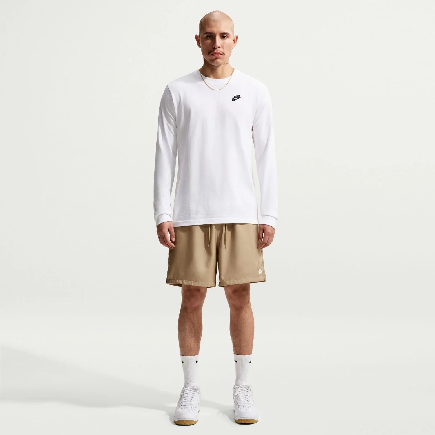 Men's Nike Club Woven Flow Shorts - Parachute Beige/White