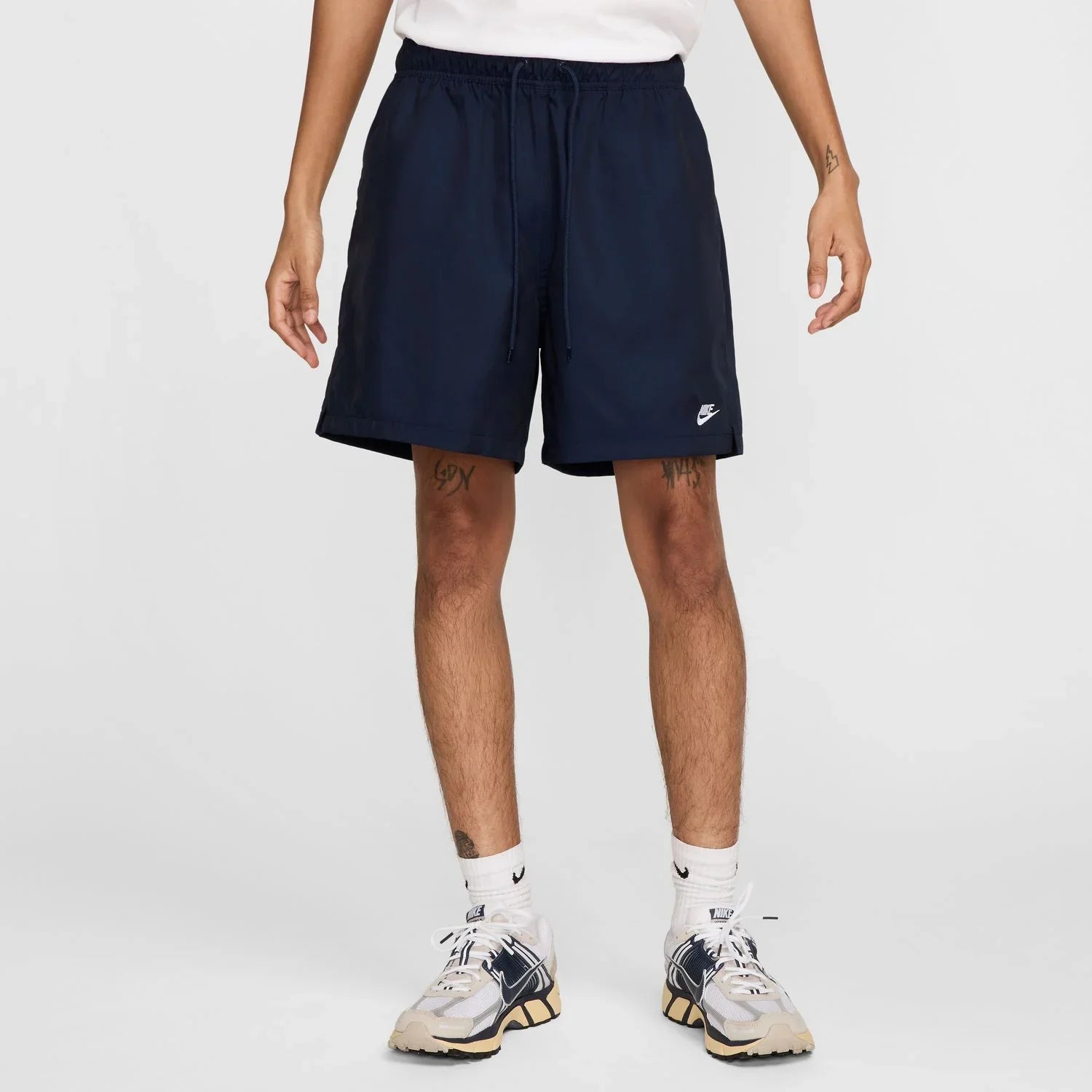 Men's Nike Club Woven Flow Shorts - Obsidian/White