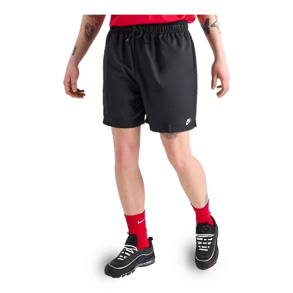 Men's Nike Club Woven Flow Shorts - Black/White